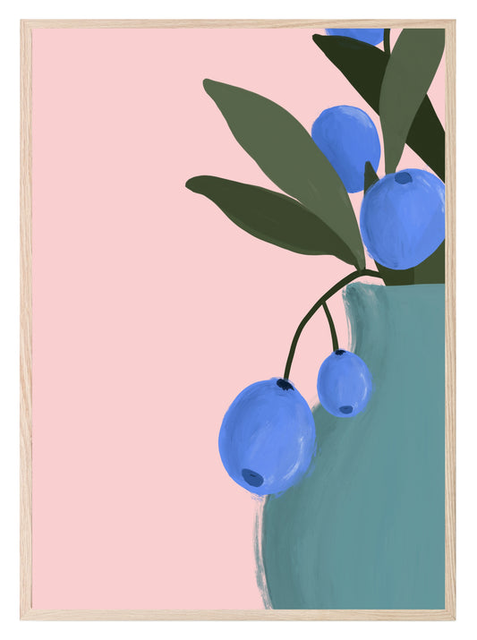 Blueberries Print | Contemporary Wall Art