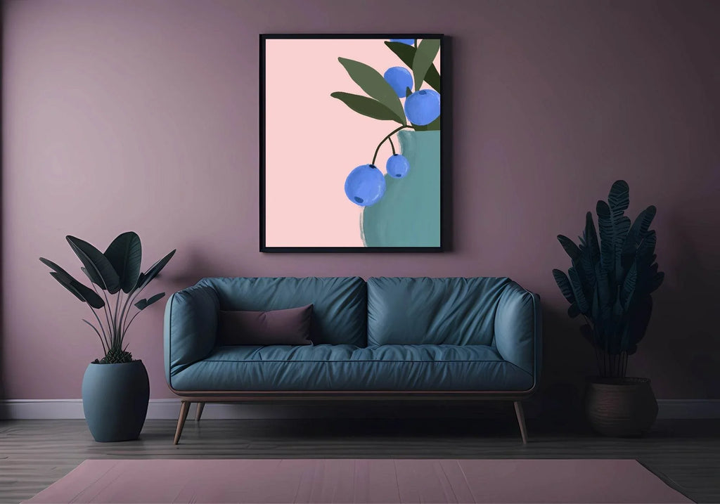 Blueberries Print | Contemporary Wall Art - Larosier Prints