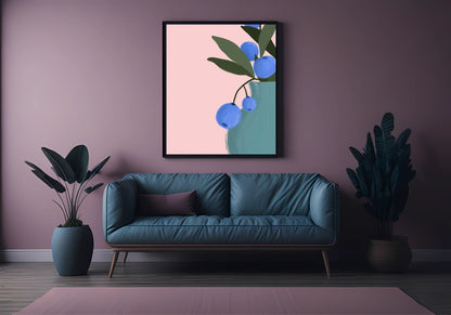 Blueberries Print | Contemporary Wall Art