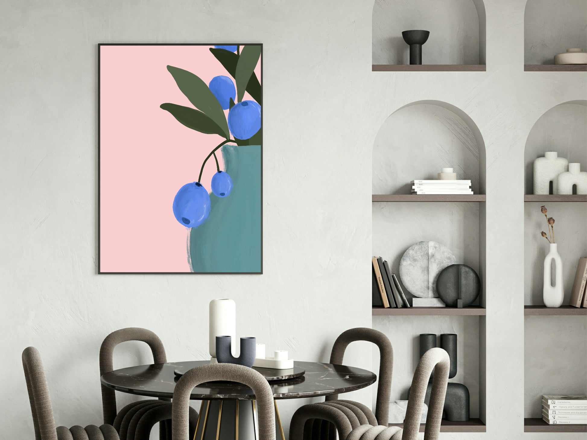 Blueberries Print | Contemporary Wall Art