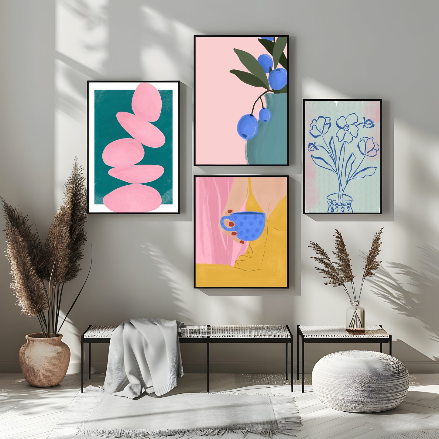 Blueberries Print | Contemporary Wall Art