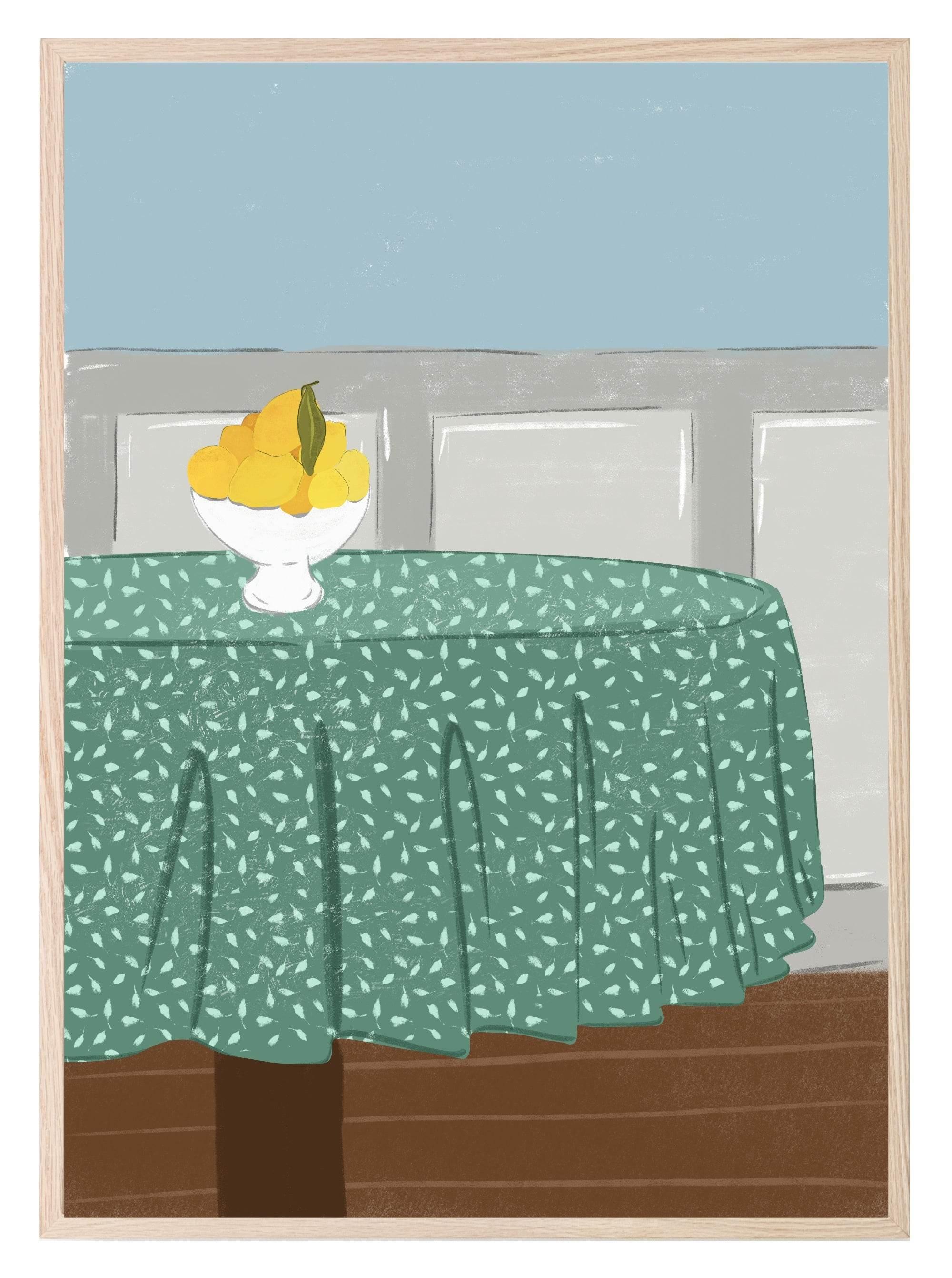 Lemons On The Table Print | Contemporary Wall Art - Larosier Prints
