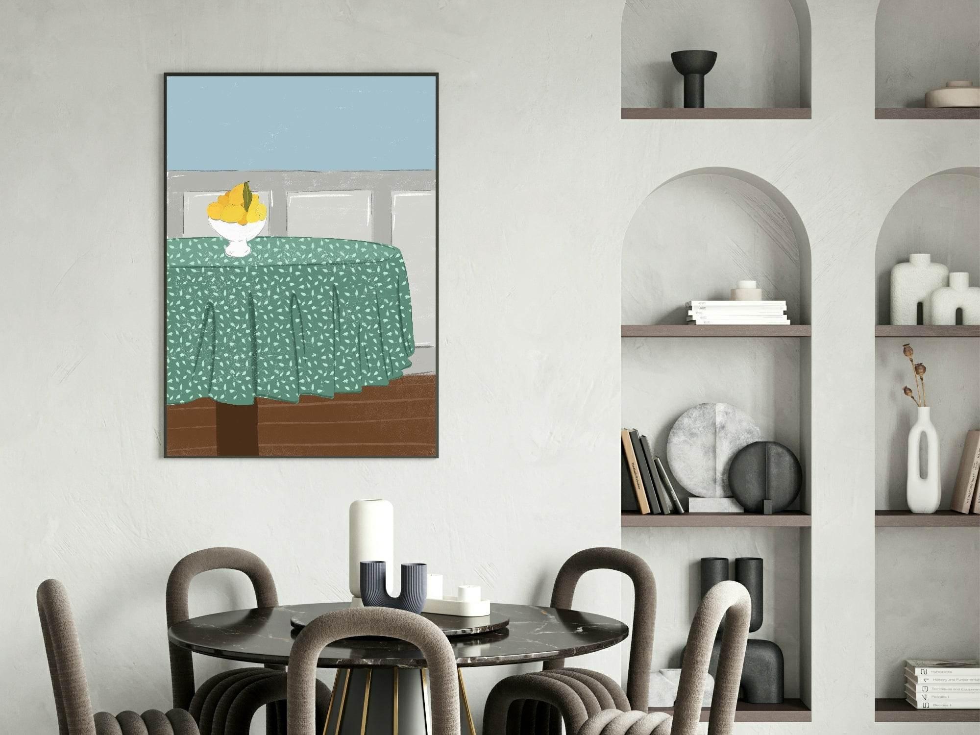 Lemons On The Table Print | Contemporary Wall Art - Larosier Prints