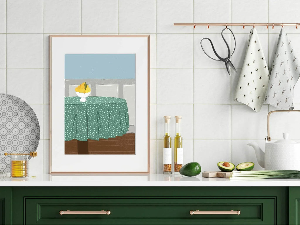 Lemons On The Table Print | Contemporary Wall Art - Larosier Prints