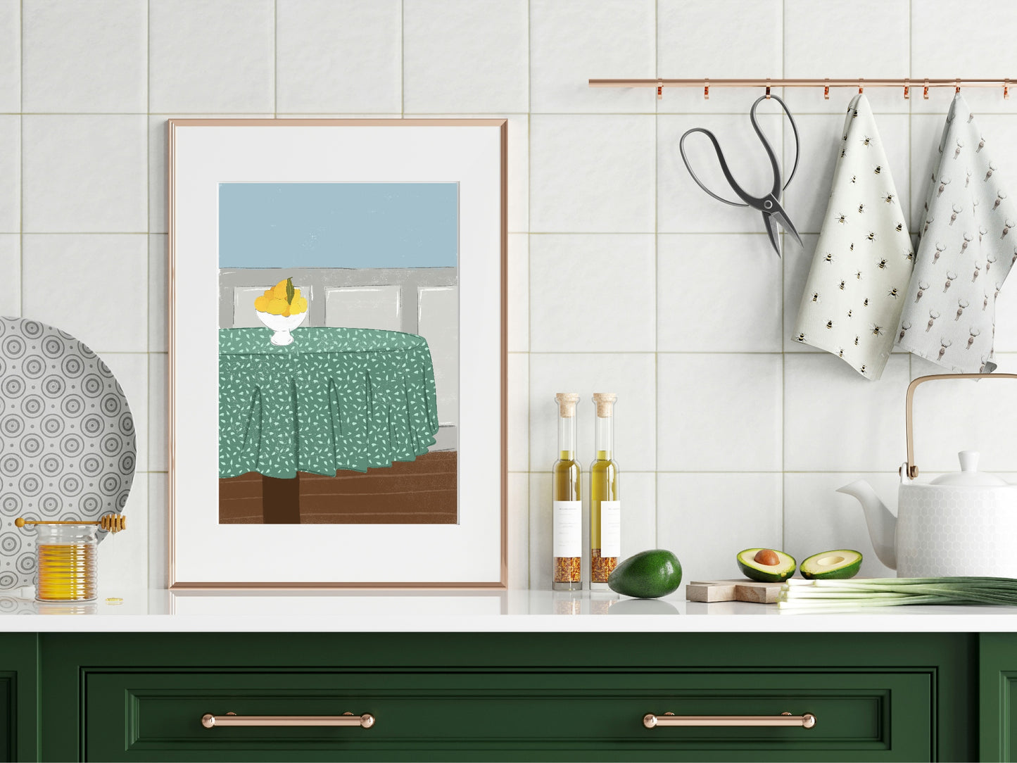 Lemons On The Table Print | Contemporary Wall Art