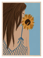 Sunflower Girl Print | Contemporary Wall Art - Larosier Prints