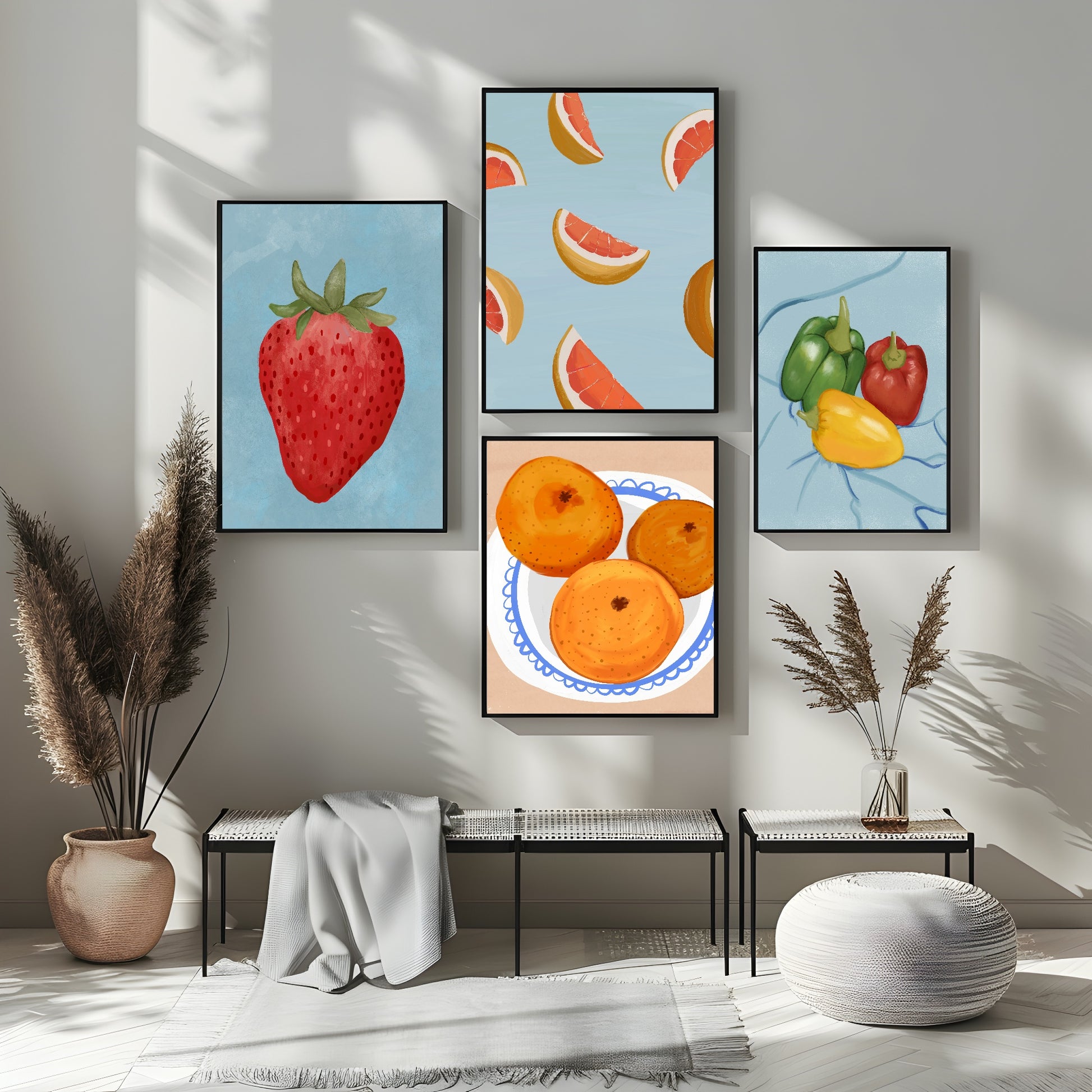 Grapefruit Segments Print | Contemporary Wall Art