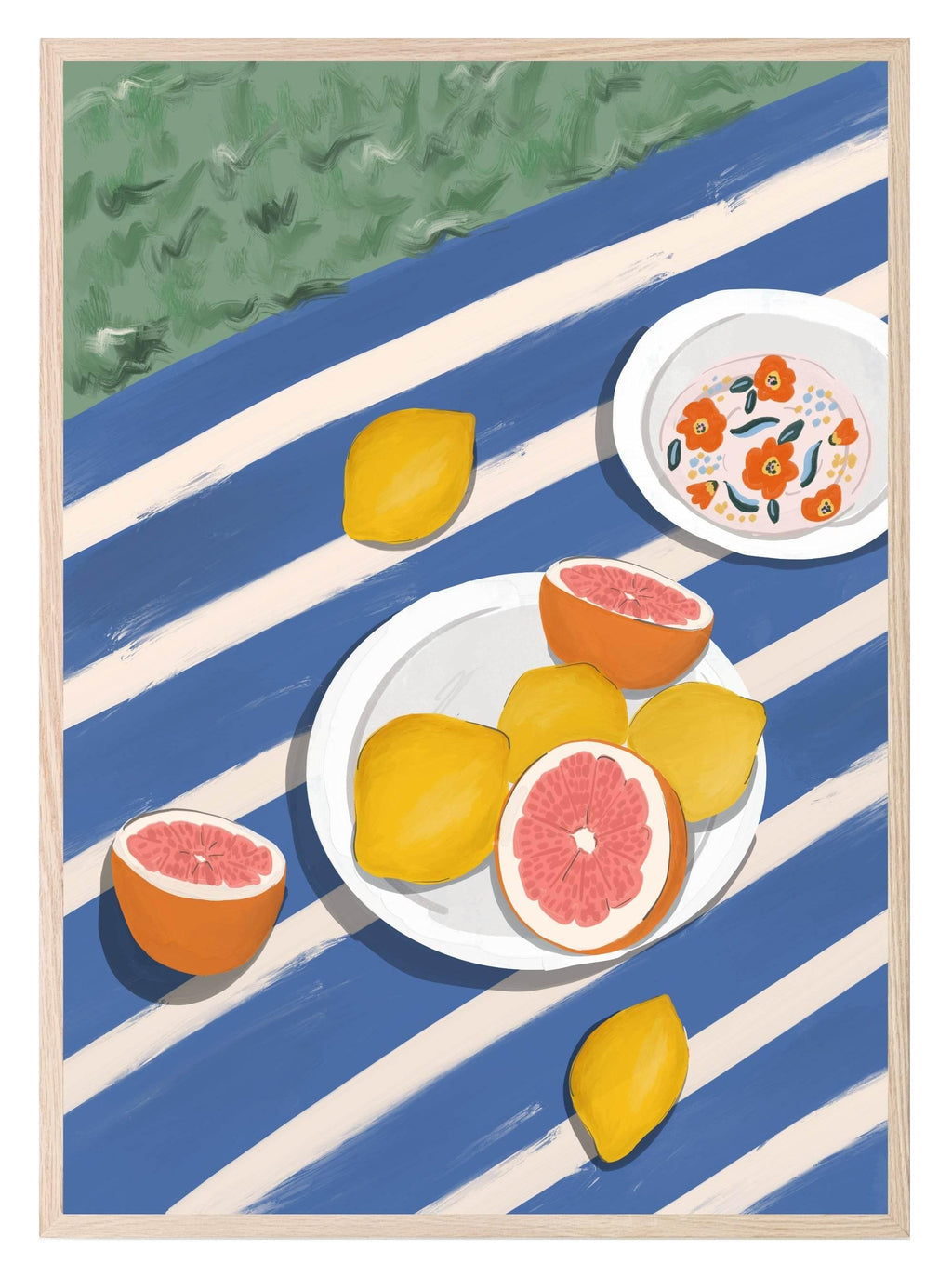 Picnic With Lemons & Grapefruits Print | Contemporary Wall Art - Larosier Prints