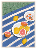 Picnic With Lemons & Grapefruits Print | Contemporary Wall Art - Larosier Prints