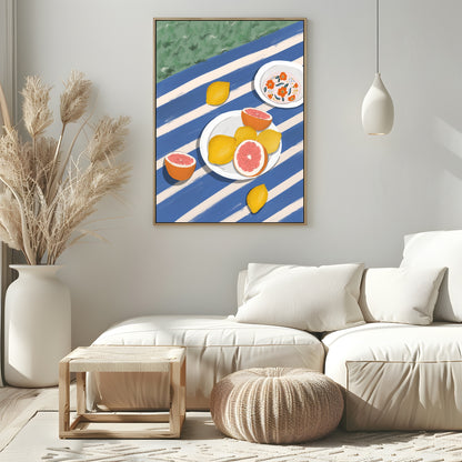 Picnic With Lemons & Grapefruits Print | Contemporary Wall Art