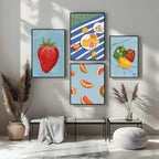 Picnic With Lemons & Grapefruits Print | Contemporary Wall Art - Larosier Prints