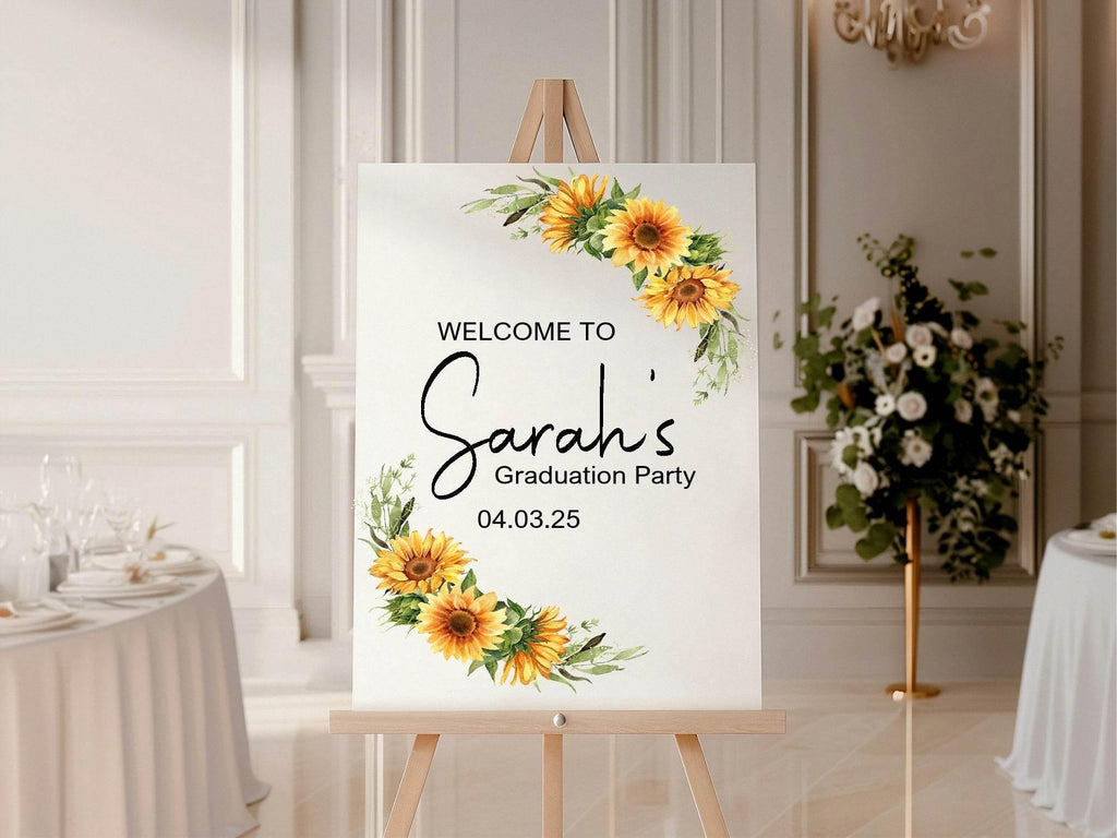 Sunflower Graduation Party Sign - Larosier Prints