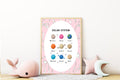 Pink Bow Solar System Poster | Educational Wall Art