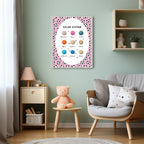 Pink Football Solar System Poster | Educational Wall Art