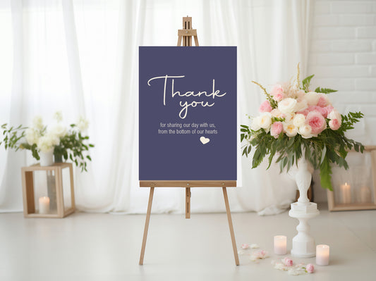 Sapphire Thank You Wedding Party Sign