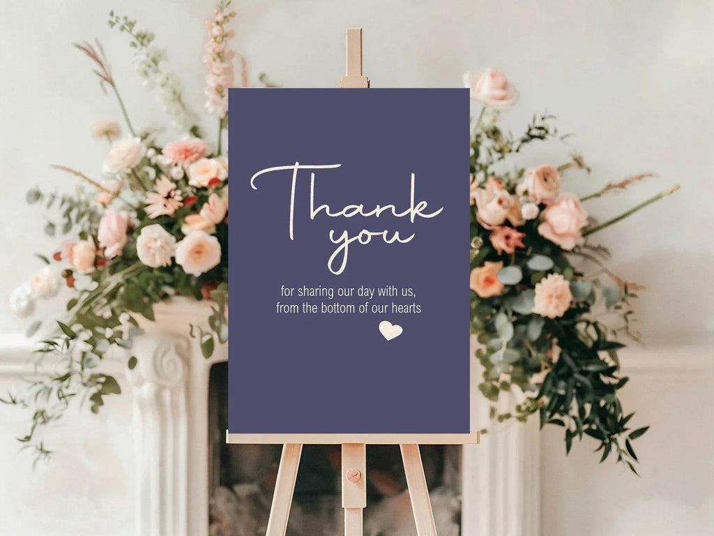 Sapphire Thank You Wedding Party Sign - Larosier Prints