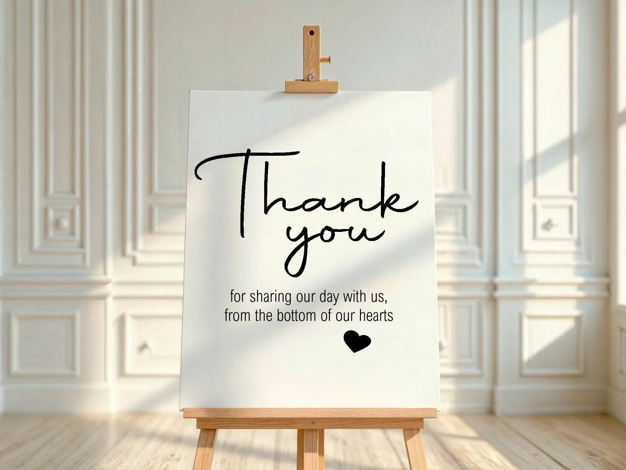 Minimalist Thank You Wedding Party Sign - Larosier Prints