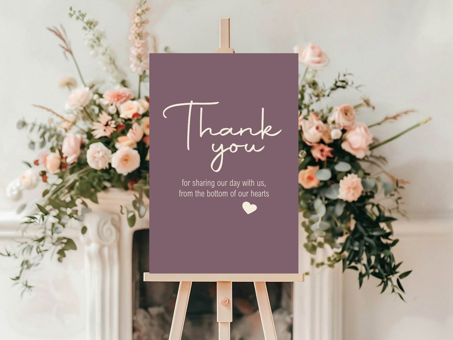 Heather Thank You Wedding Party Sign