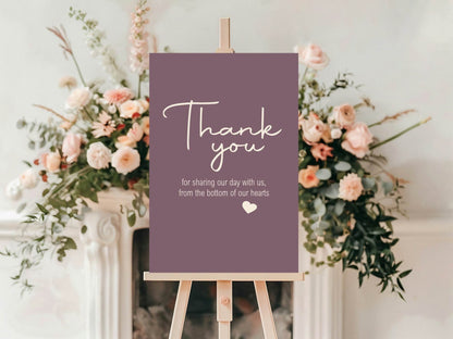 Heather Thank You Wedding Party Sign