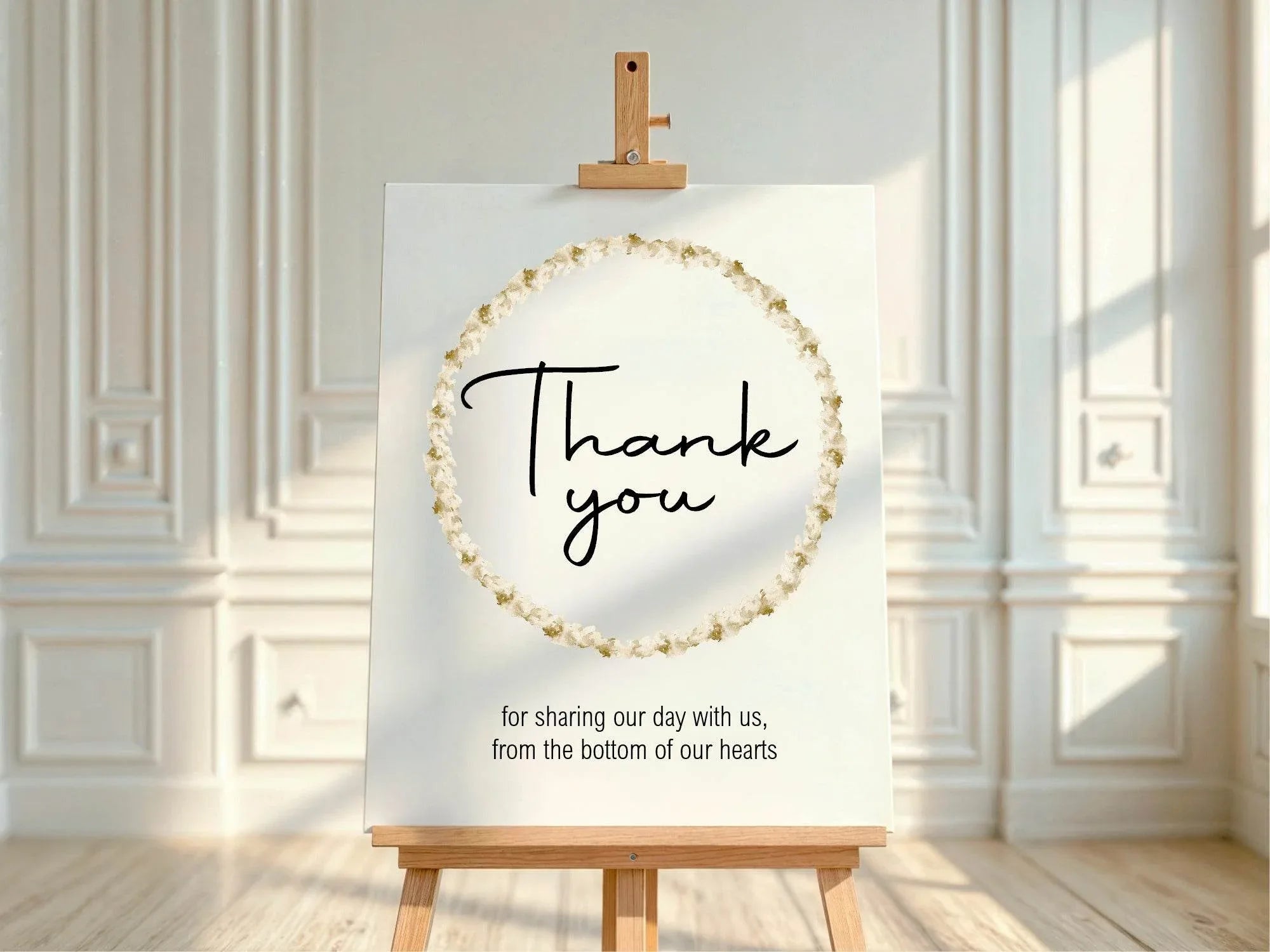 Boho Thank You Wedding Party Sign - Larosier Prints