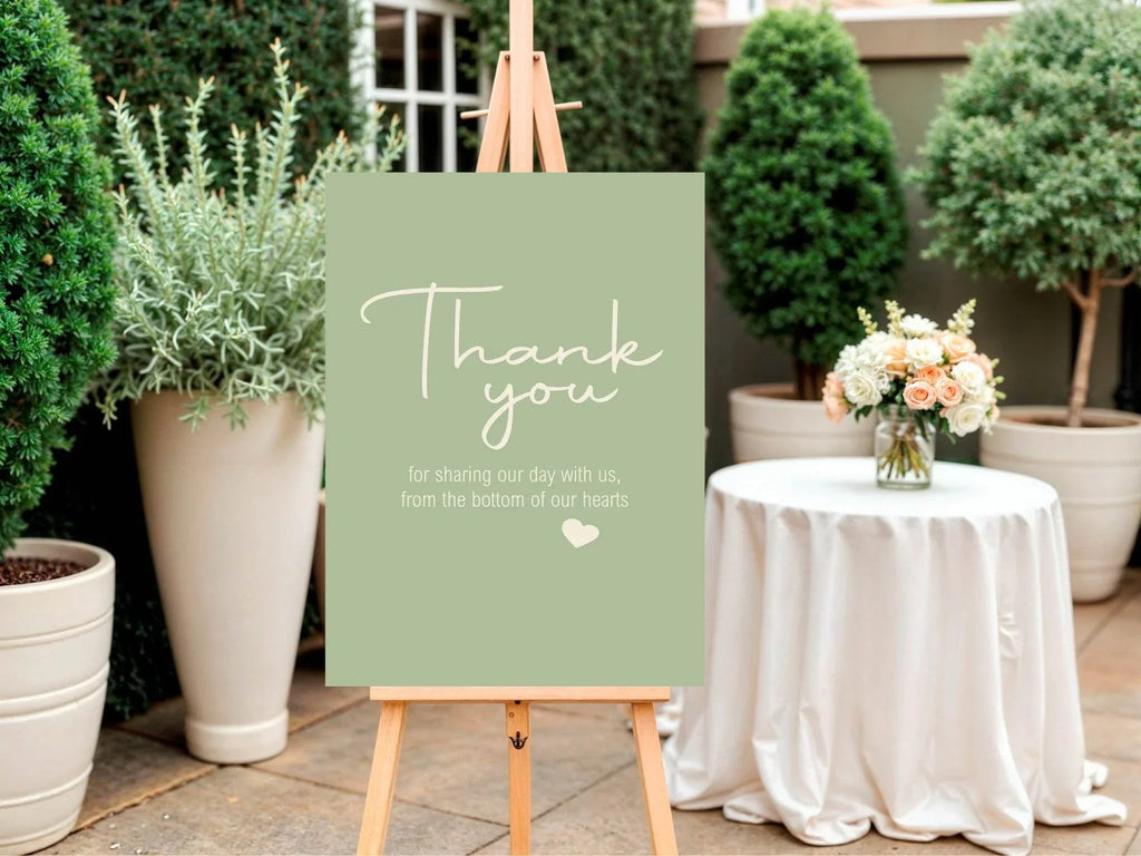 Willow Thank You Wedding Party Sign - Larosier Prints