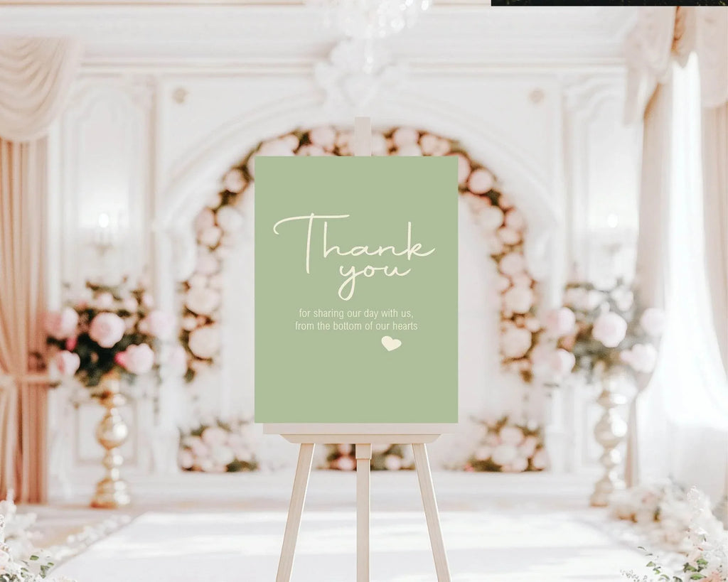 Willow Thank You Wedding Party Sign - Larosier Prints