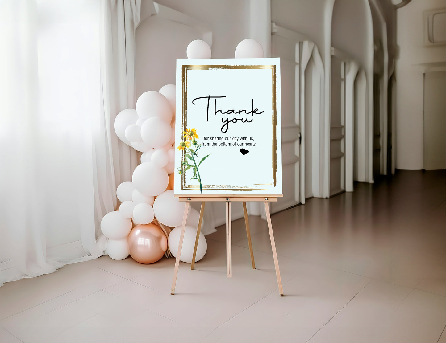 Wild Flowers Thank You Wedding Sign