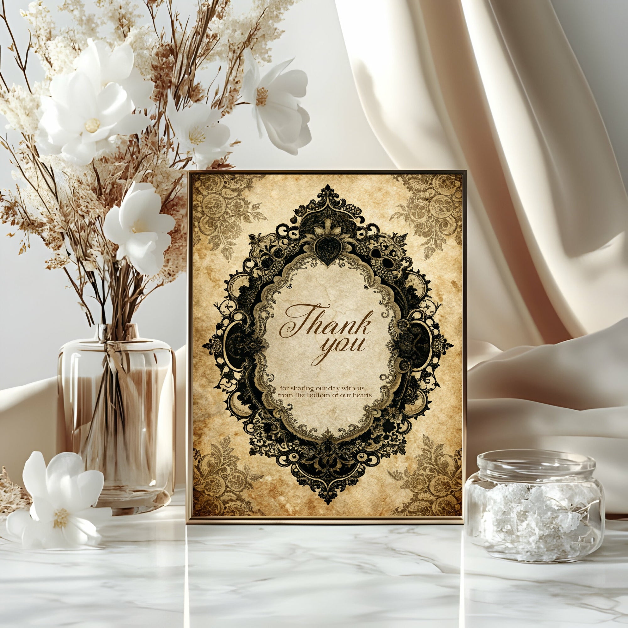 Lace Oval Wedding Thank You Cards | Pack Of 10 A6