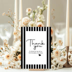 Black & White Stripe Thank You Wedding Party Sign - Larosier Prints