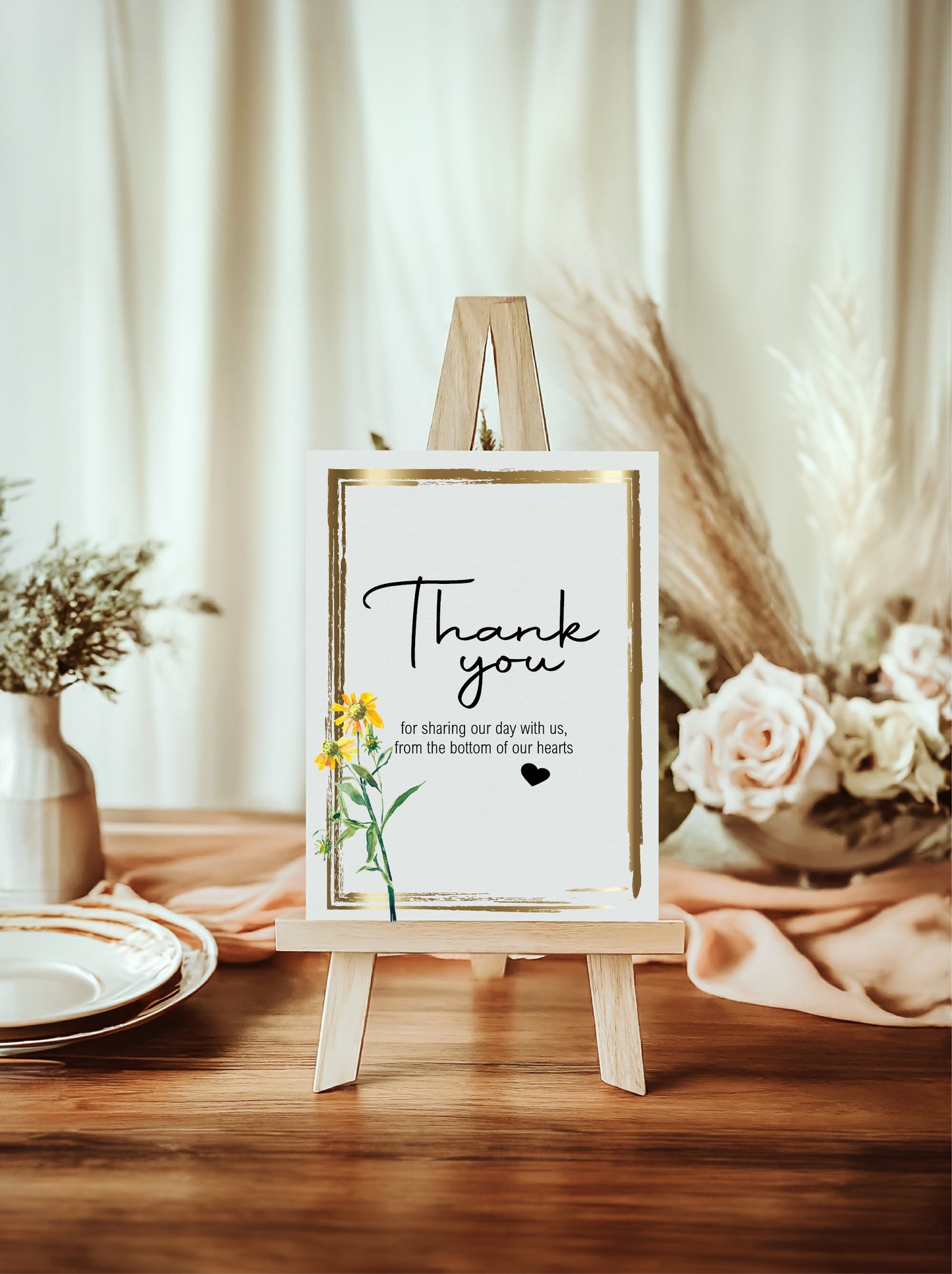 Wild Flowers Thank You Wedding Sign