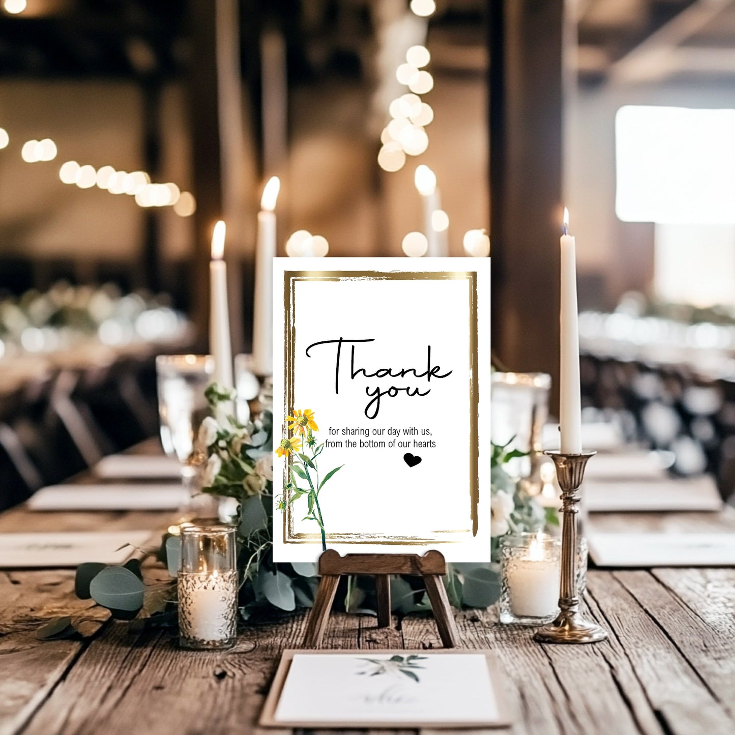 Wild Flowers Thank You Wedding Sign