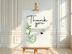 Green & White Rose Thank You Wedding Party Sign - Larosier Prints