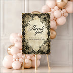 Black Rose Wedding Thank You Sign