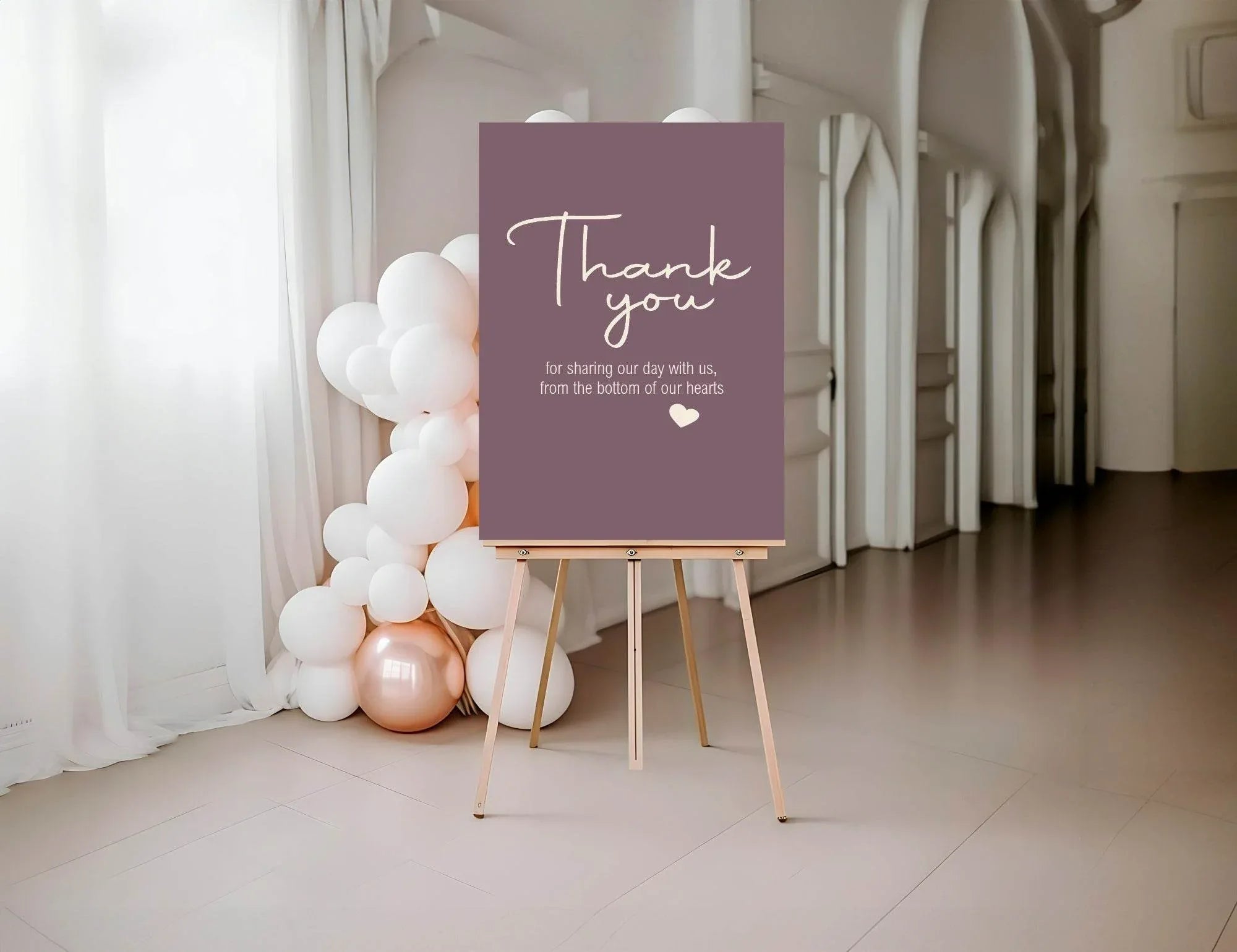 Heather Thank You Wedding Party Sign - Larosier Prints
