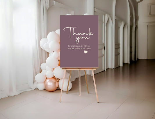 Heather Thank You Wedding Party Sign