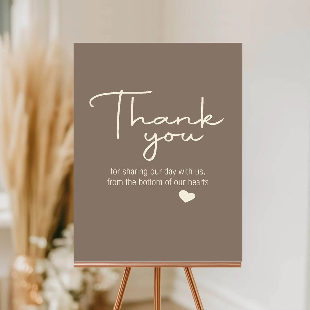 Earth Thank You Wedding Party Sign - Larosier Prints