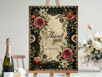 Gothic Floral Wedding Thank You Sign