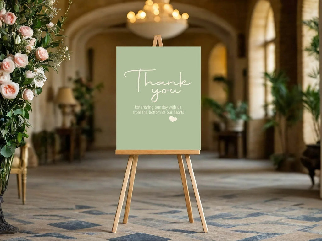 Willow Thank You Wedding Party Sign - Larosier Prints