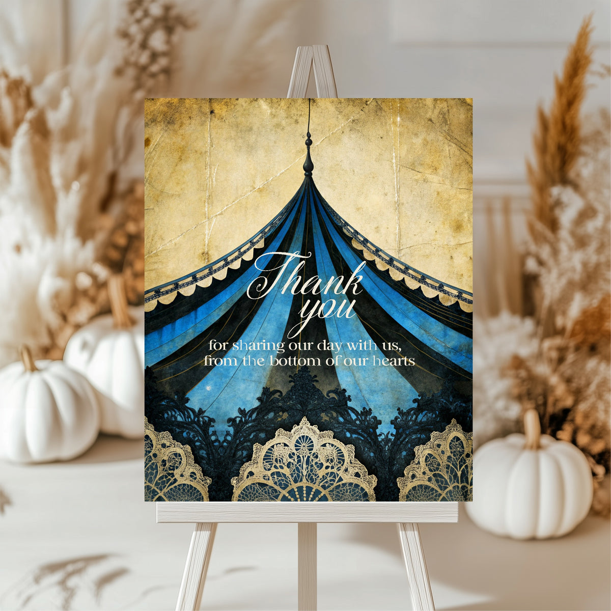 Gothic Circus Thank You Sign wedding design