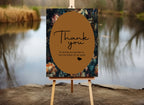 Moody Floral Wedding Individual Table Plan Party Sign
