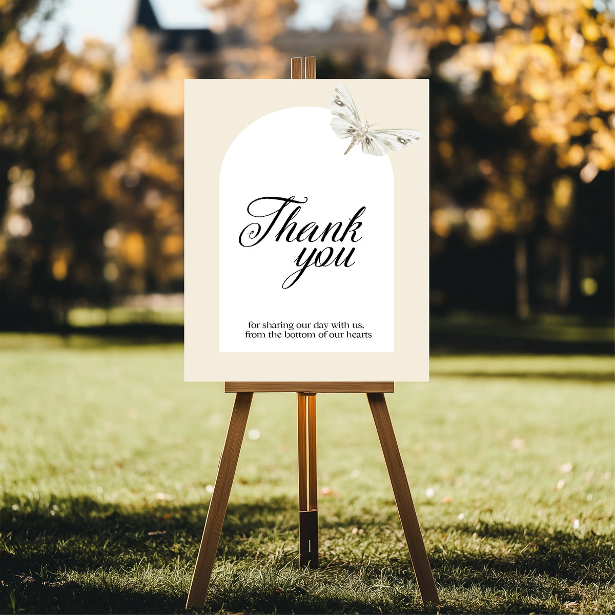 Dark Romance Vintage Moth Wedding Thank You Sign | 13. Thank you 2