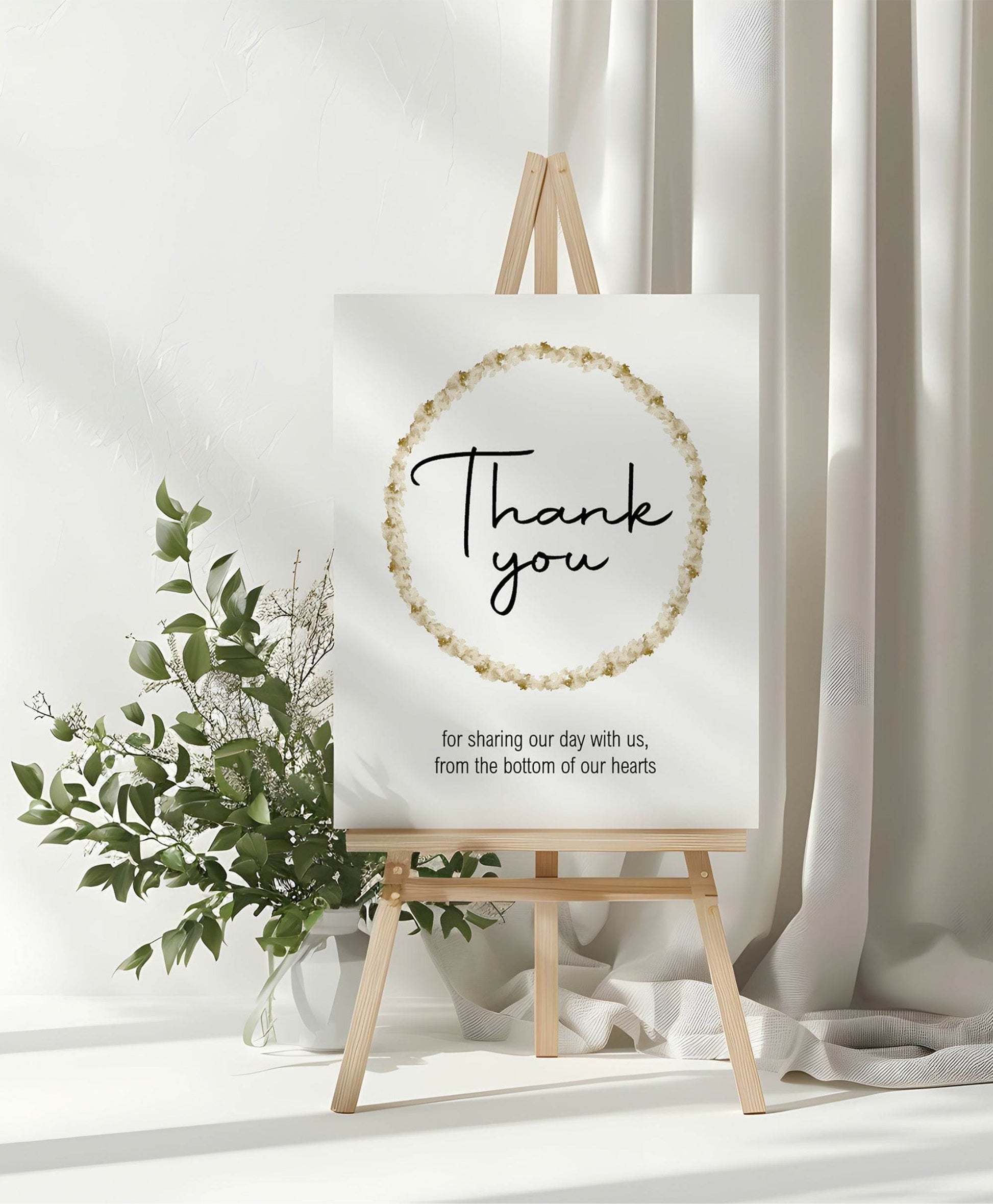 Boho Thank You Wedding Party Sign