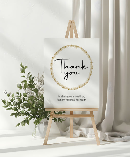 Boho Thank You Wedding Party Sign