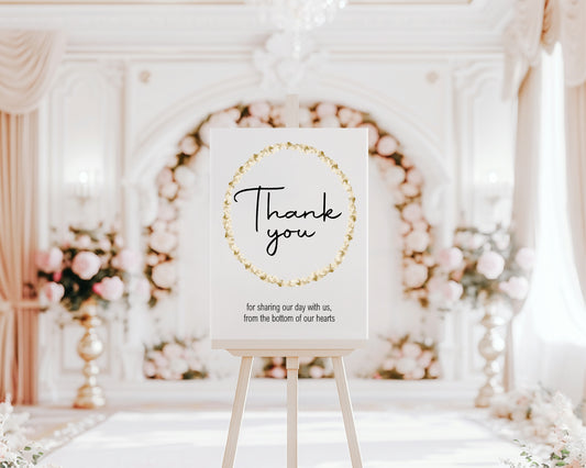 Boho Thank You Wedding Party Sign