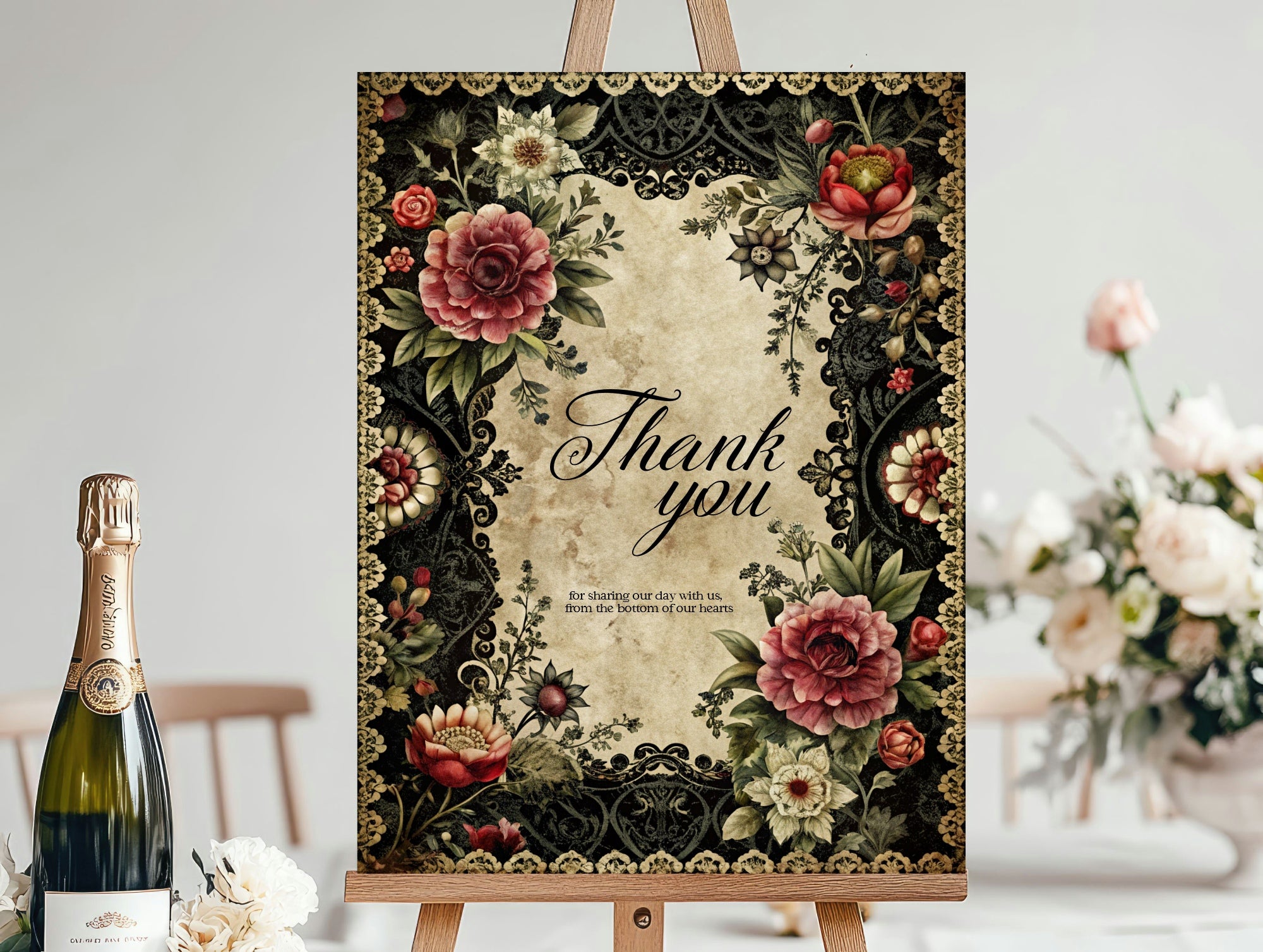Gothic Floral Complete Wedding Signage Bundle