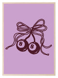Purple 8 Ball Bow Print | Coquette Wall Art - Larosier Prints