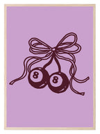 Purple 8 Ball Bow Print | Coquette Wall Art - Larosier Prints