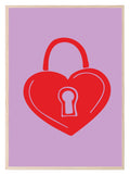 Heart Locket Print | Red & Purple | Coquette Wall Art - Larosier Prints