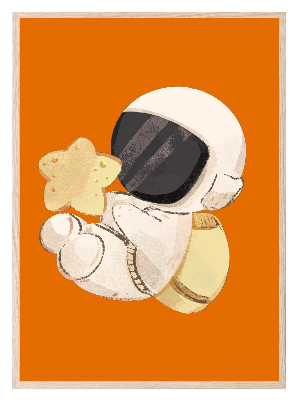 Astronaut Print | Orange | Kids Wall Art - Larosier Prints
