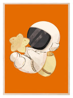 Astronaut Print | Orange | Kids Wall Art - Larosier Prints